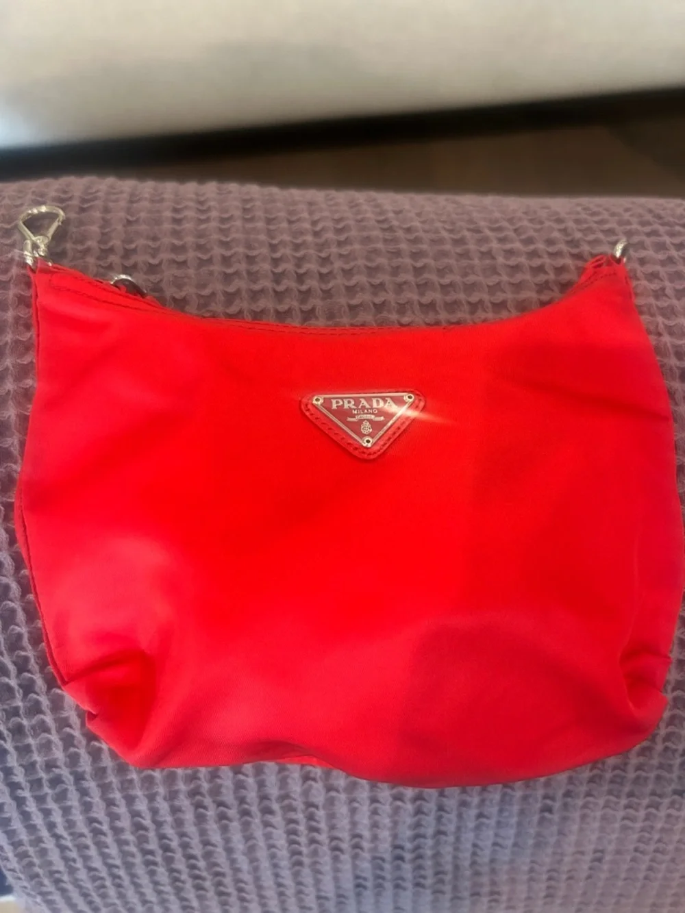 Prada Red Nylon Mini Hobo - Picture 3 of 9
